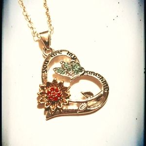"You Are My Sunshine" Butterfly Sunflower Necklace